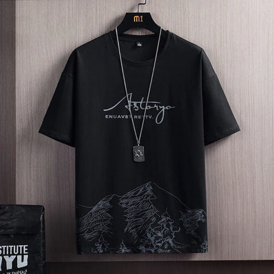 Mens Premium Cotton Printed T-Shirt - MPRIN43 - Black